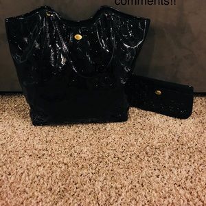 Patent leather coach purse